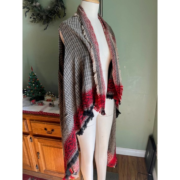 Red, Black, Gray Marc New York Andrew Marc Cardigan Duster One Size - Picture 2 of 4